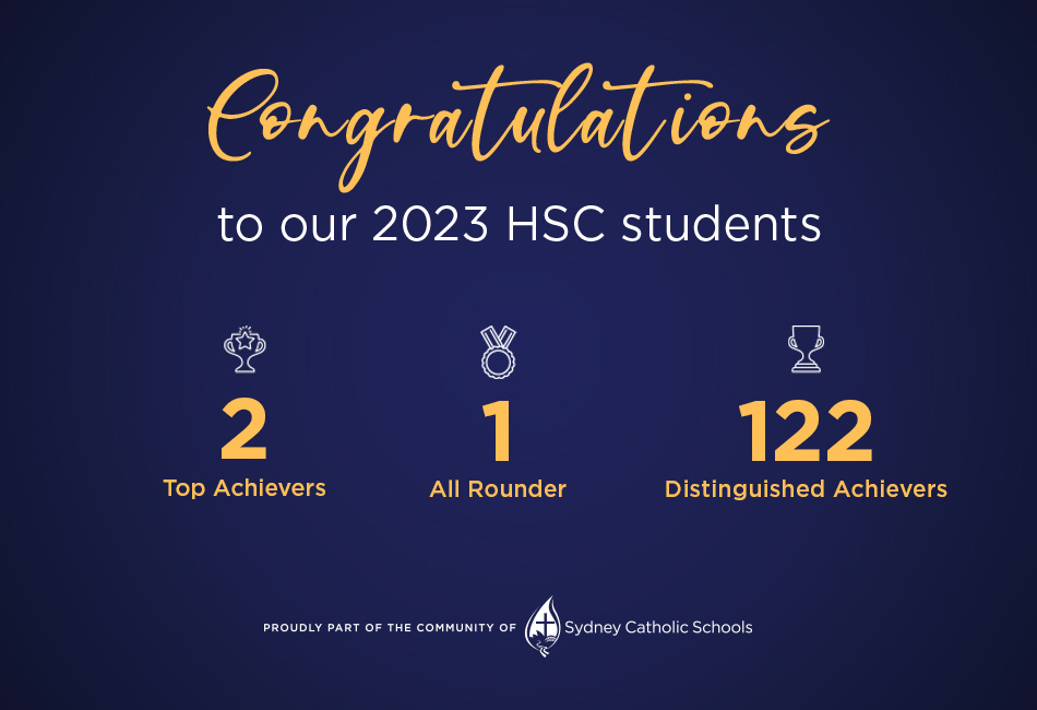 Graphic of Marcellin College Randwick HSC Results 2023