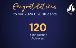 Graphic showcasing Marcellin College Randwick's 2024 HSC Results