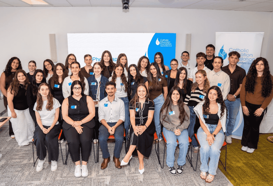 A photo showing 2026 CEF Teaching Scholarship recipients being welcomed into SCS community